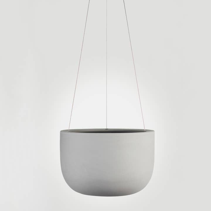 Raw Earth Hanging Planter Siltstone Grey Mid for wholesale by Angus & Celeste