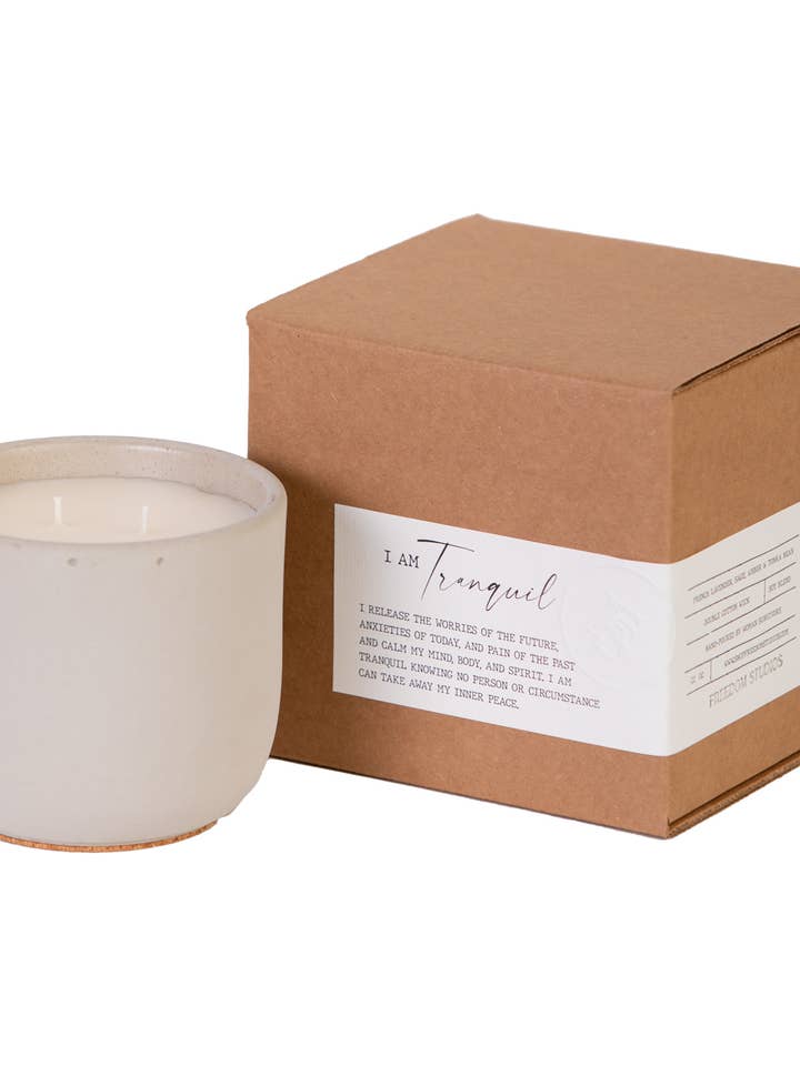 Vela de hormigón I AM Tranquil de 22 oz para venta al por mayor de Freedom Studios
