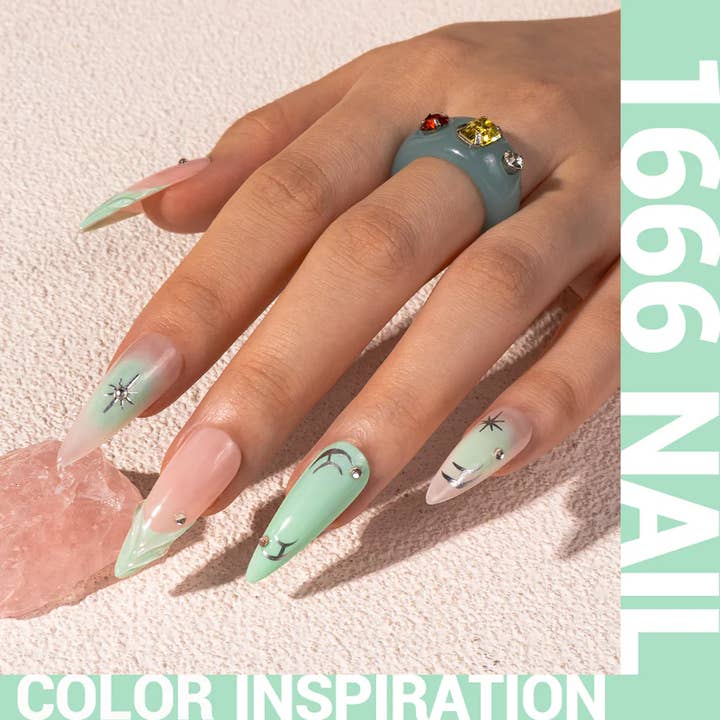 MELODYSUSIE - Wholesale Nail polish - 1666 Soft Mint Green - Thick Gel Nail Polish(15ml)1