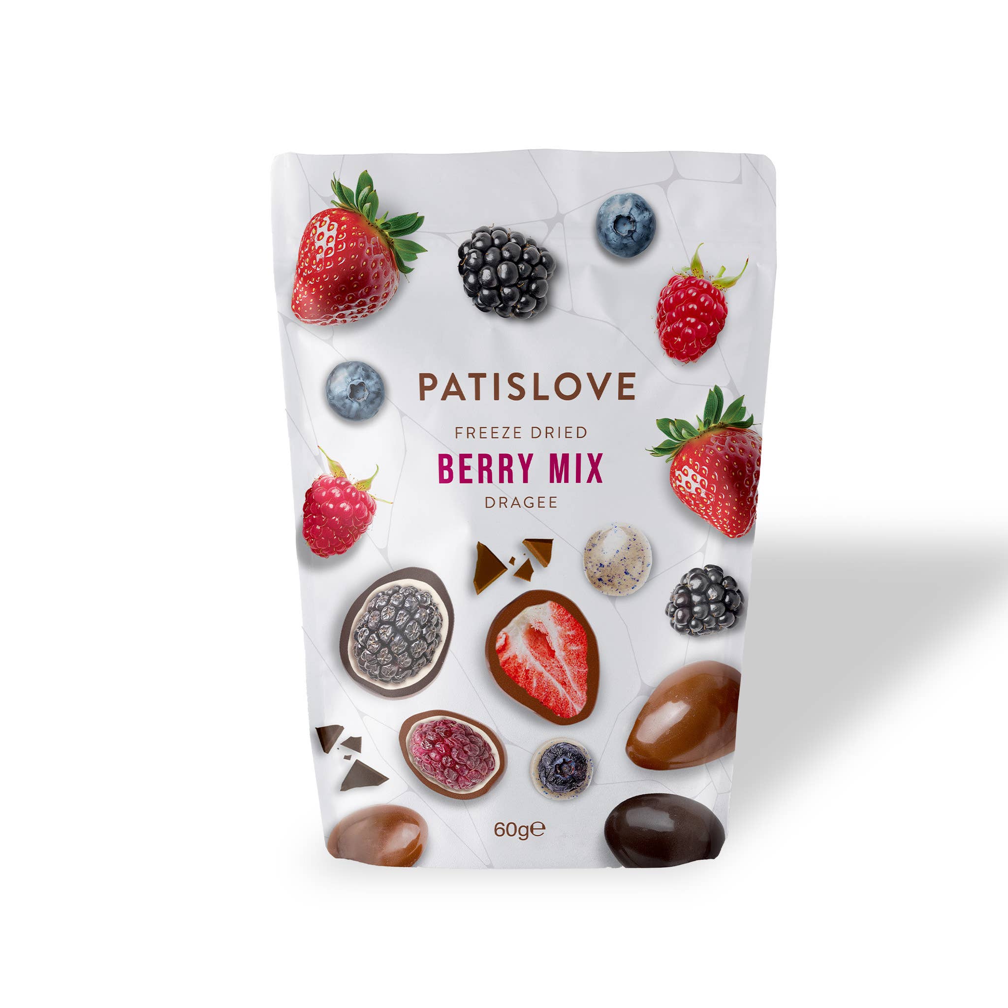 Patislove - Wholesale Chocolate Covered Sweets - Berry Mix Chocolate Coated Freeze Dried Dragee