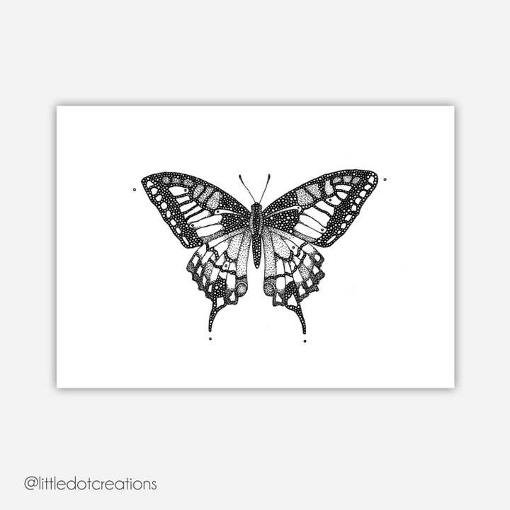 Impression A6 - Papillon Machaon pour la vente par Little Dot Creations