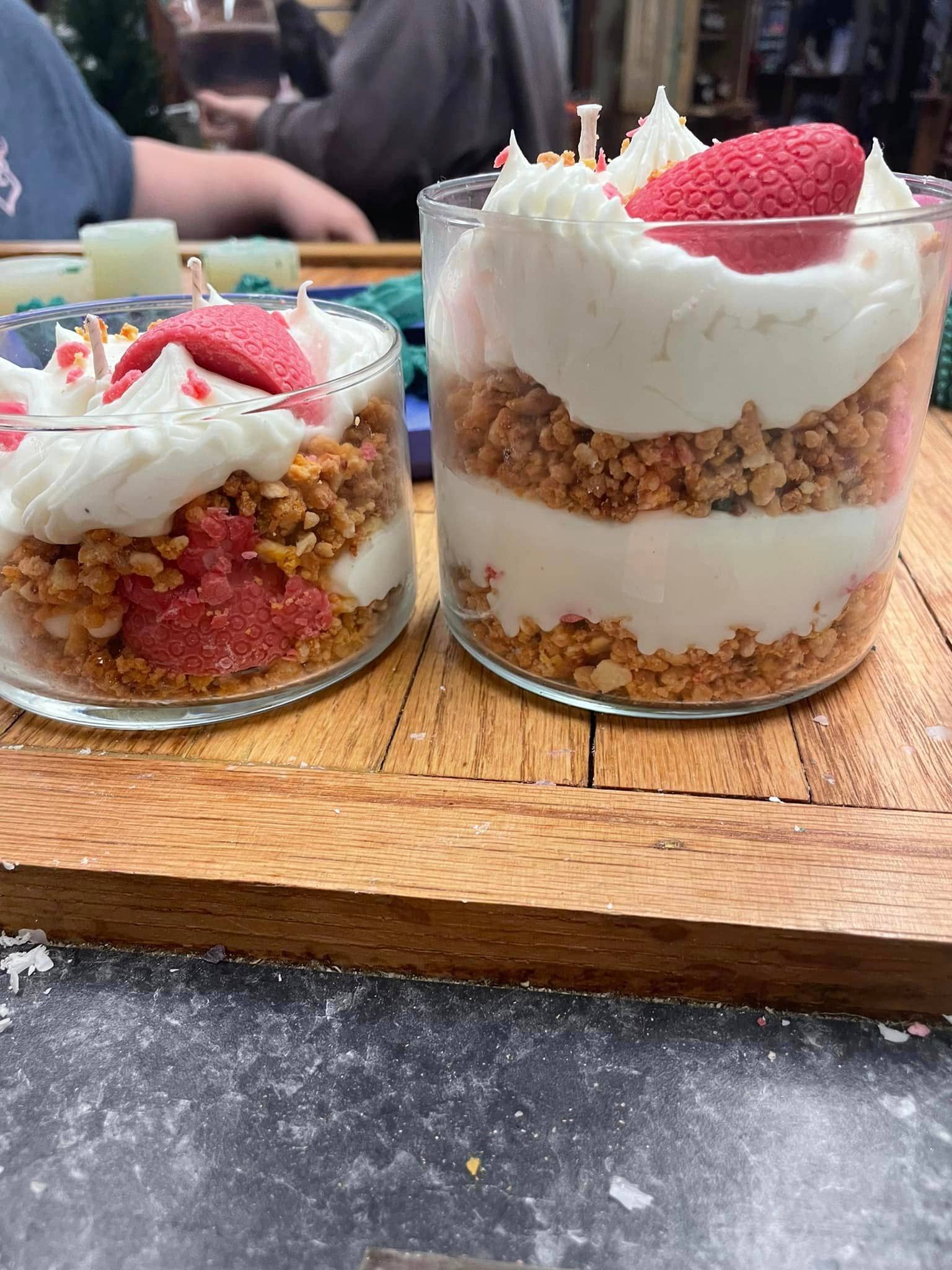 The Crafty Candle Shoppe - Wholesale Novelty Candle - Strawberry Cheesecake Sundae Dessert Candle1