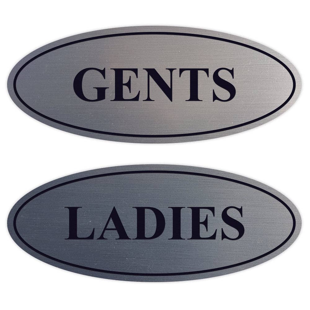 All Quality – wholesale Skylt – Ovala damskyltar för HERR toalettskyltar - 2-pack12