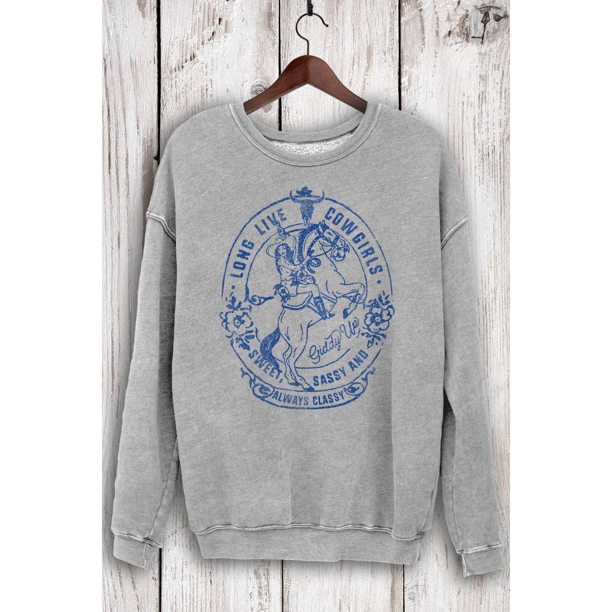 HRTandLUV – wholesale Sweatshirt med tryck - Dam – LÄNGE LEVE COWGIRLS MINERAL TRÖJOR1