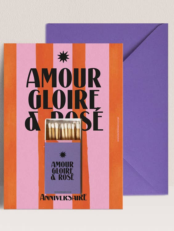 Birthday Card - Love, Glory, and Rosé for wholesale by Papier and Co.