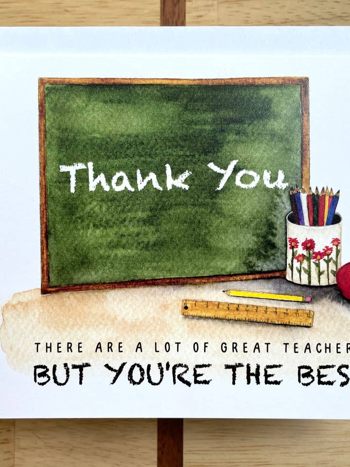 Bedankt - Teacher Appreciation - Aquarel wenskaart voor wholesale door Kristin Schmidt Artist
