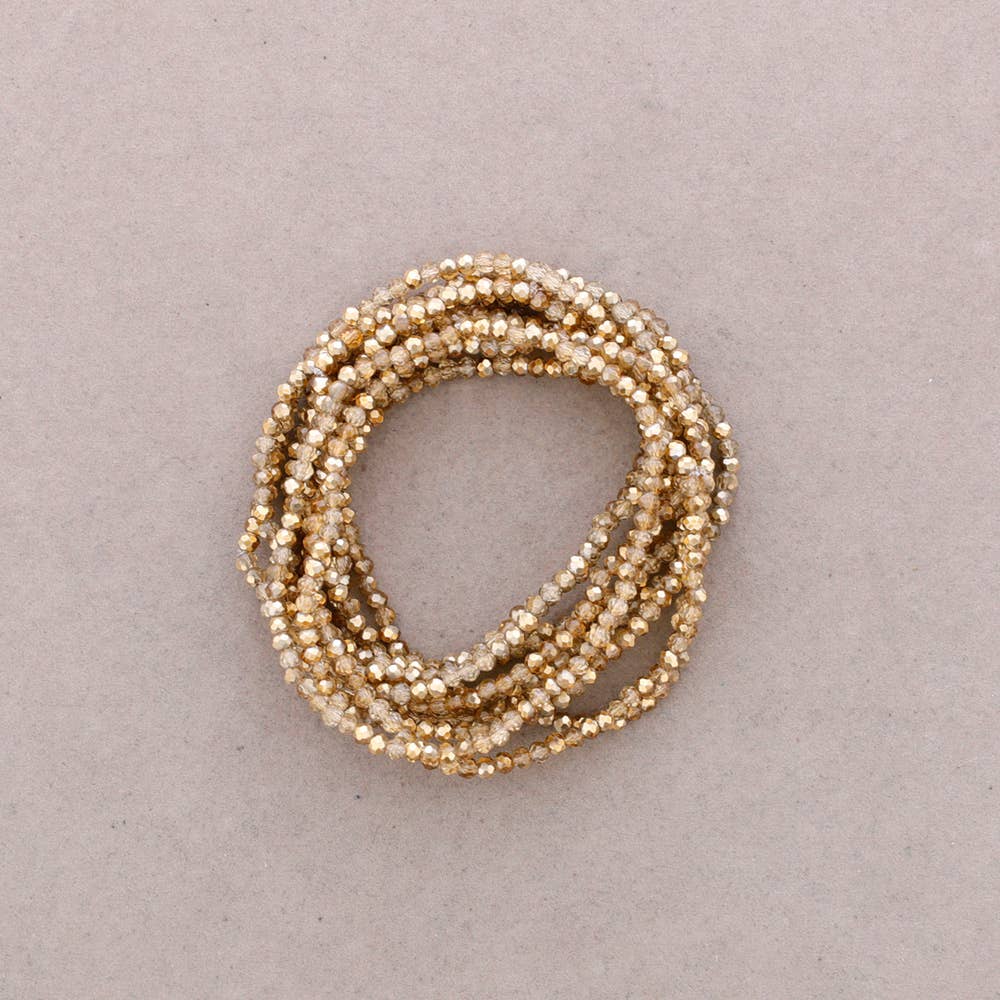 Sonata - Vente Bijoux à boutons pression - Bracelet Élastique Perles Cristaux Facettés2