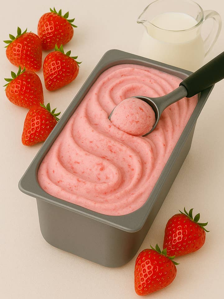 Strawberries & Cream Gelato for wholesale by Dolce Brooklyn