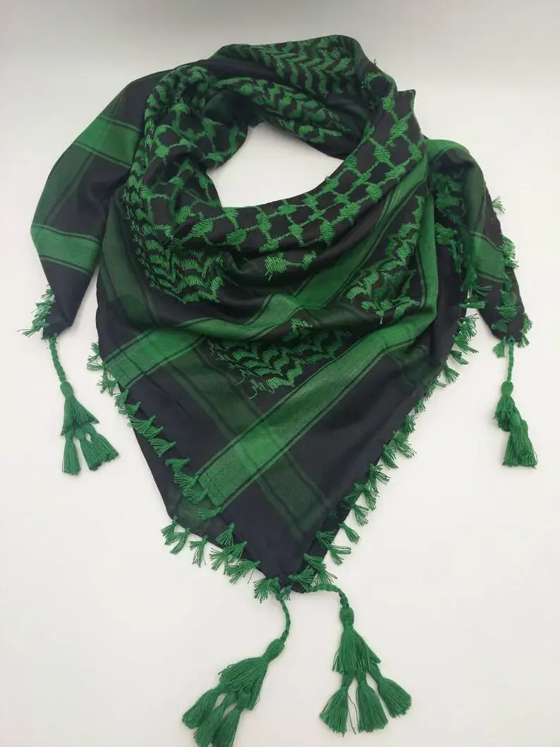 Hecho a mano - Wholesale Scarf - Unisex - Colorful Palestinian keffiyeh with a black background1