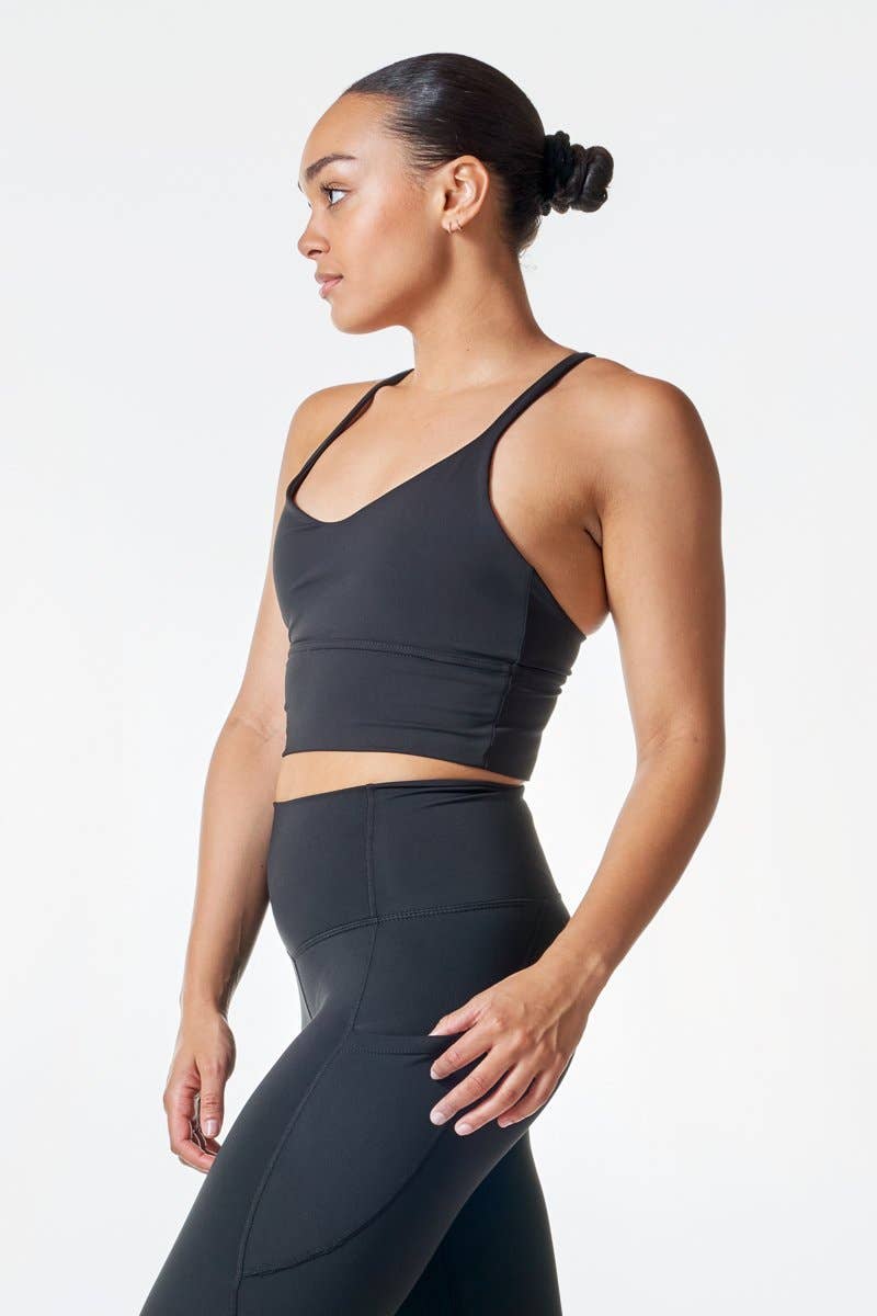 BLK Vneck Elevate Bra Black for wholesale on Faire4