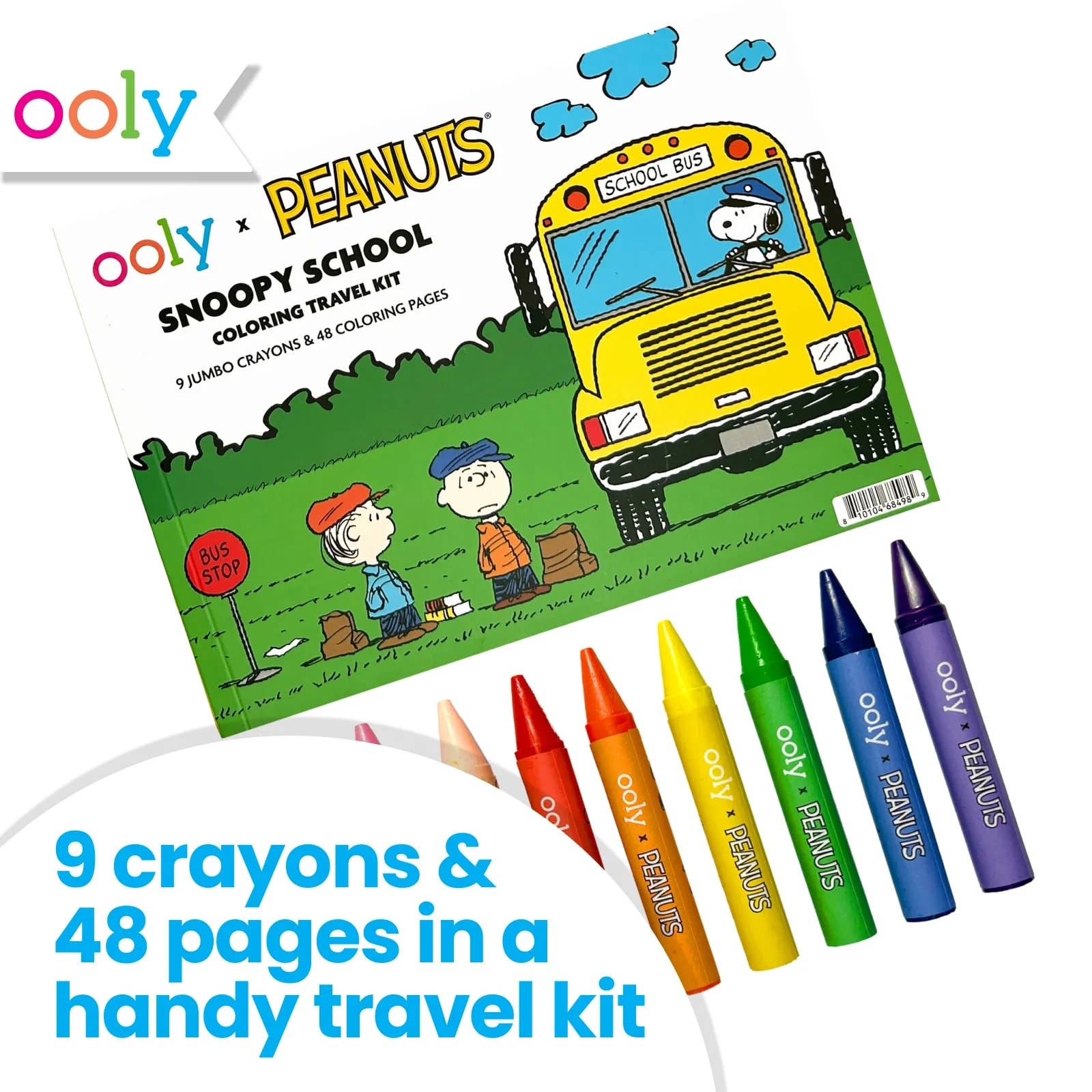 OOLY - Wholesale Coloring & Activity Book - Kids & Baby - OOLY x Peanuts: Snoopy School Coloring Travel Kit (9 Crayons4