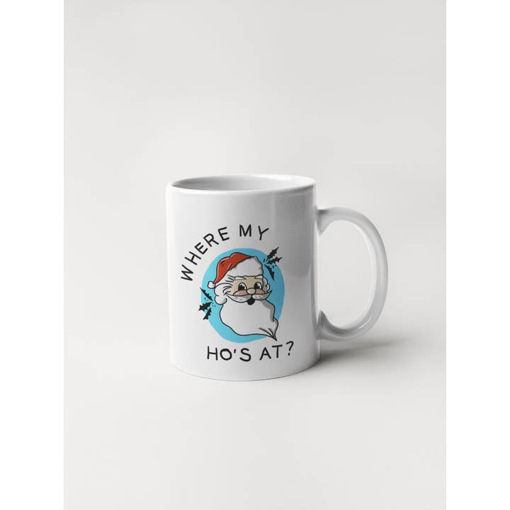 Calm Down Caren - Wholesale Coffee Mug - Santa - Where My Ho's At Coffee Mug1