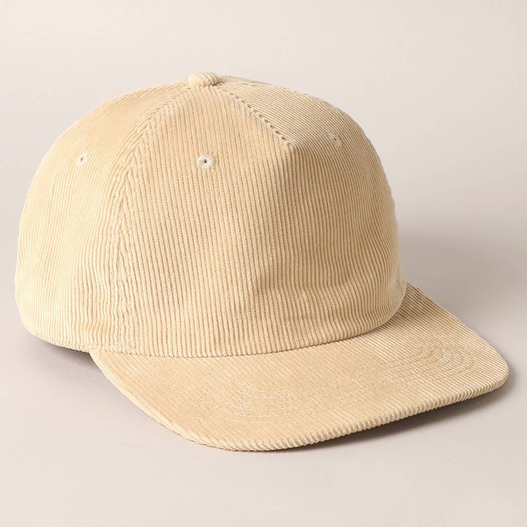 Fashion City – wholesale Baseball cap – Women's – Plain Corduroy Flat Brim Snapback Cap Baseball Hat28