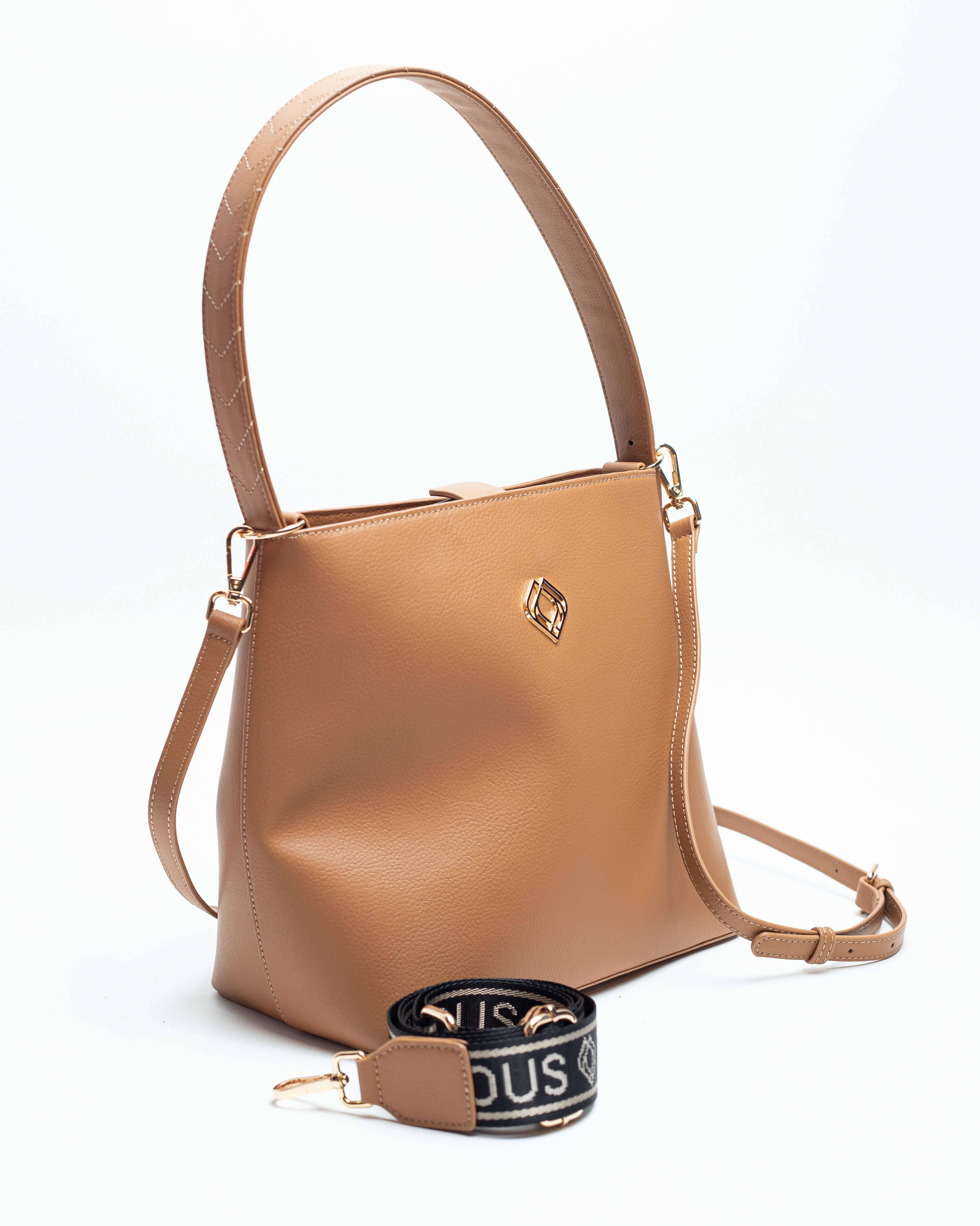 Trashious - Wholesale Shoulder Bag - Women's - Bucketbag Nila Apple Leather Camel 2