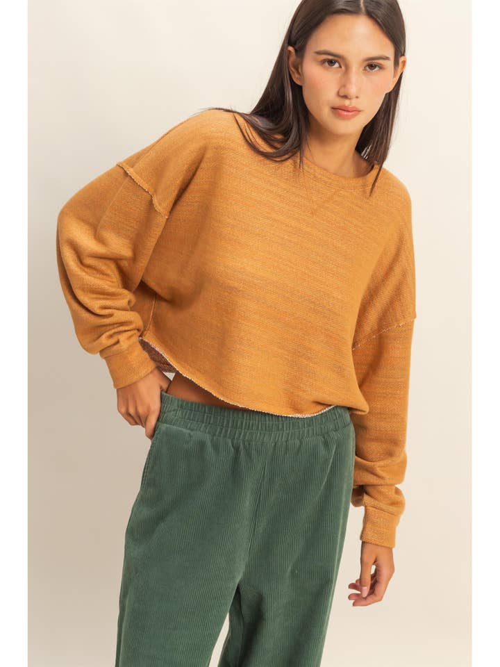 Drop-Shoulder Cropped Top for wholesale by HYFVE