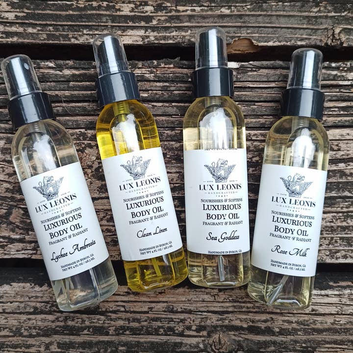 silky skin body oil peaches and dreams for wholesale by Lux Leonis