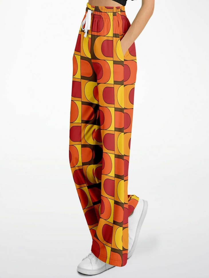 Women's Retro Print Fit & Flare Trousers