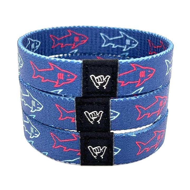 Looming Sharks Wristband Bracelet for wholesale by Hang Loose Bands
