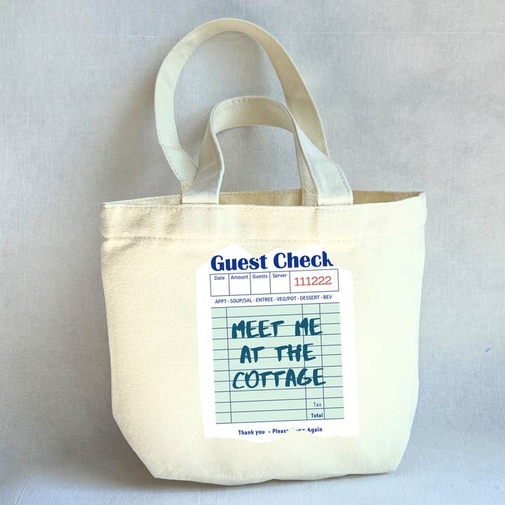 Pretty Clever Words - Wholesale Tote Bag - Women's - Canvas Mini Tote Bag - Meet Me at the Cottage