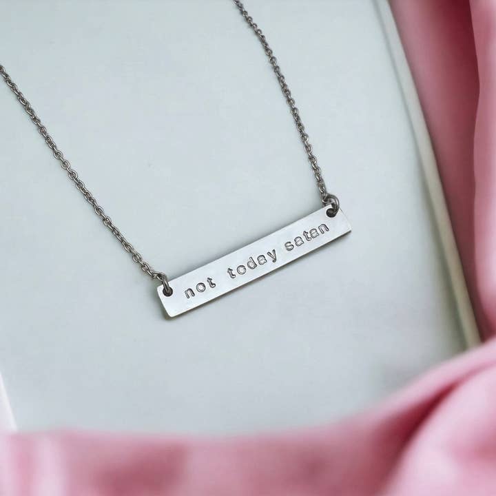 Rudies and Co - Wholesale Pendant/Charm Necklace - Not Today Satan Bar Necklace5