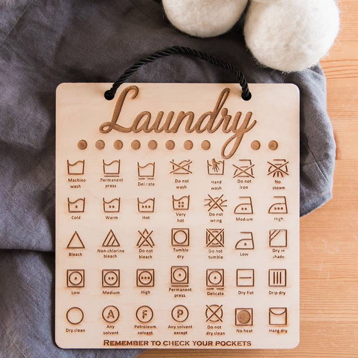 Lady Laser Co – wholesale Sign – Engraved Wooden Laundry Room Decor Sign