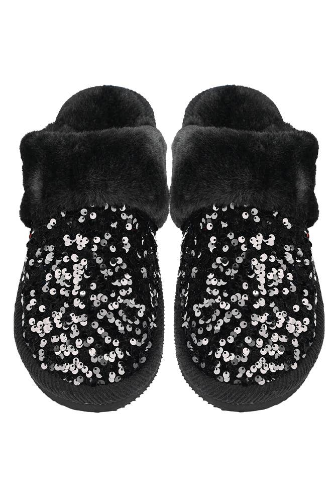 Hana - Wholesale Slippers - Women's - C.C Sequin Cuff Winter Slippers3