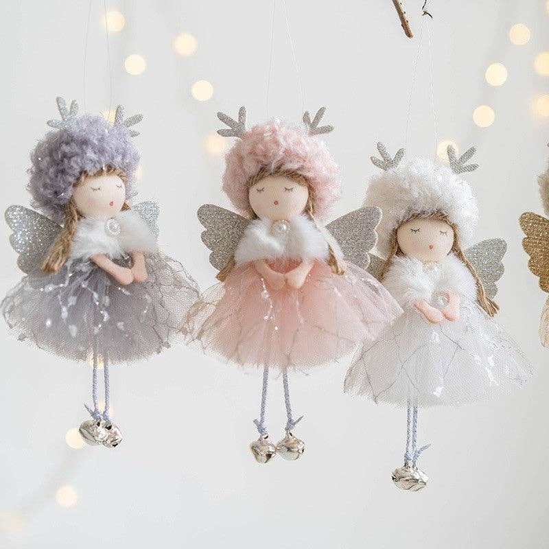 UZ Wholesale Store - Wholesale Ornament - Girl With Plush Deer Antlers Christmas Tree Ornament1