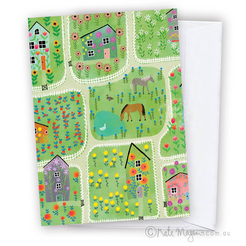 Kate Mason Artist - Wholesale Everyday Greeting Card - Flower Farms GREETING CARD0