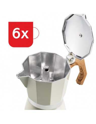 Haeger - Vendita all'ingrosso Caffettiere a filtro - Caffettiera Haeger Moka Pot 6 tazze in alluminio, beige1