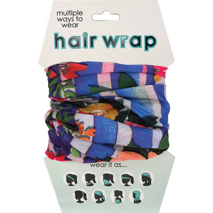 Striped Floral Hair Wrap for wholesale by Spoontiques, Inc