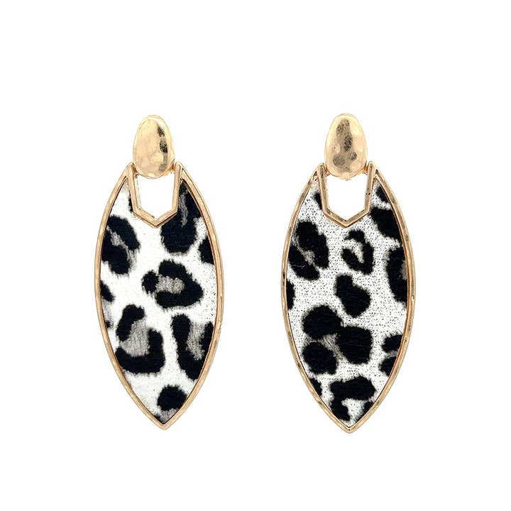 Urbanista Outlet - Wholesale Dangle Earrings - Marquise Animal Print Shape Earrings