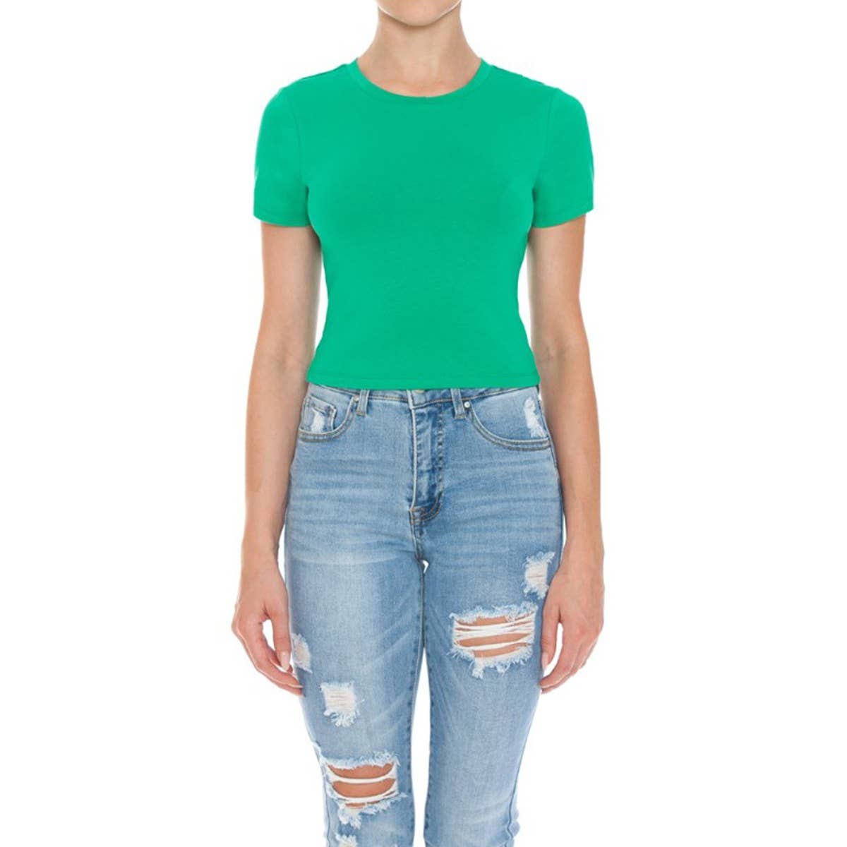 UP CLOTHING - Vente T-shirt – femme - T-SHIRT COURT À MANCHES COURTES ET COL ROND34