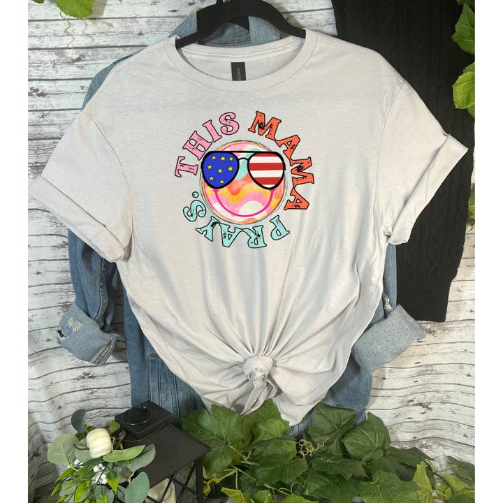 This Mama Prays T-shirt for wholesale by Duck Creations Wholesale