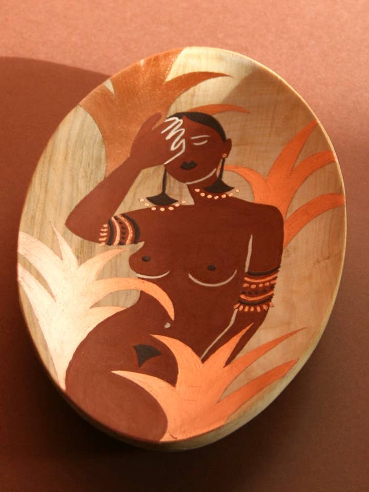The Woman with Palms III. Original Bowl for wholesale by Heing