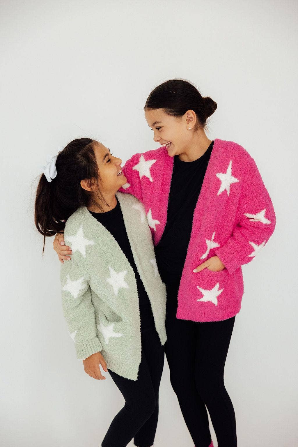Mila & Rose - Wholesale Cardigan - Kids - Sage/Coconut Star Cozy Cardigan3
