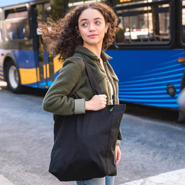 ECOBAGS - Wholesale Tote Bag - Unisex - Recycled Cotton Tote | Large Side & Bottom Gusset | Black