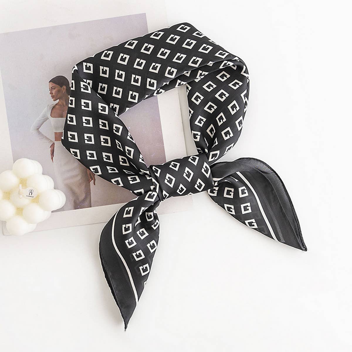 ACCITY - Wholesale Scarf - Women's - Chic Silk Square Scarf, Versatile Headscarf & Shaw_CWASC05070