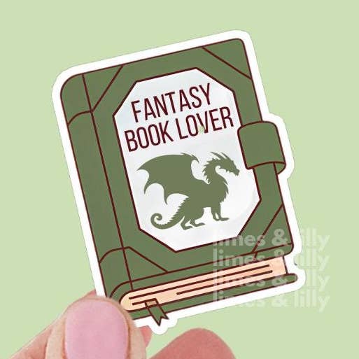 Fantasy Bogelsker Dragebog Vinylklistermærke for engroshandel hos Limes & Lilly