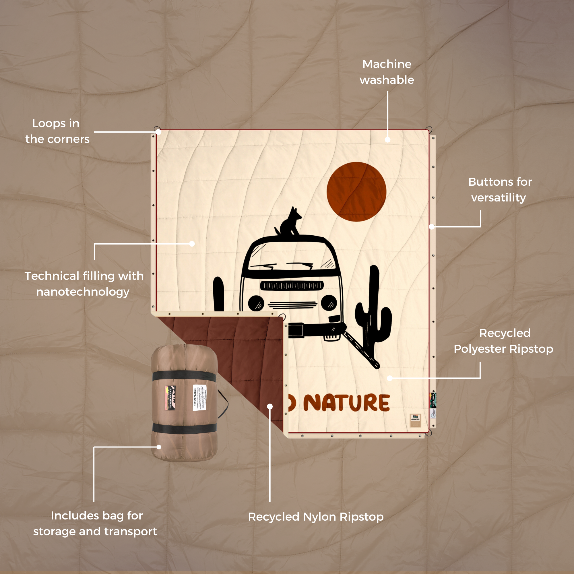 SEVEN PEAKS – wholesale Bedding blanket – All-terrain duvet Back to Nature1