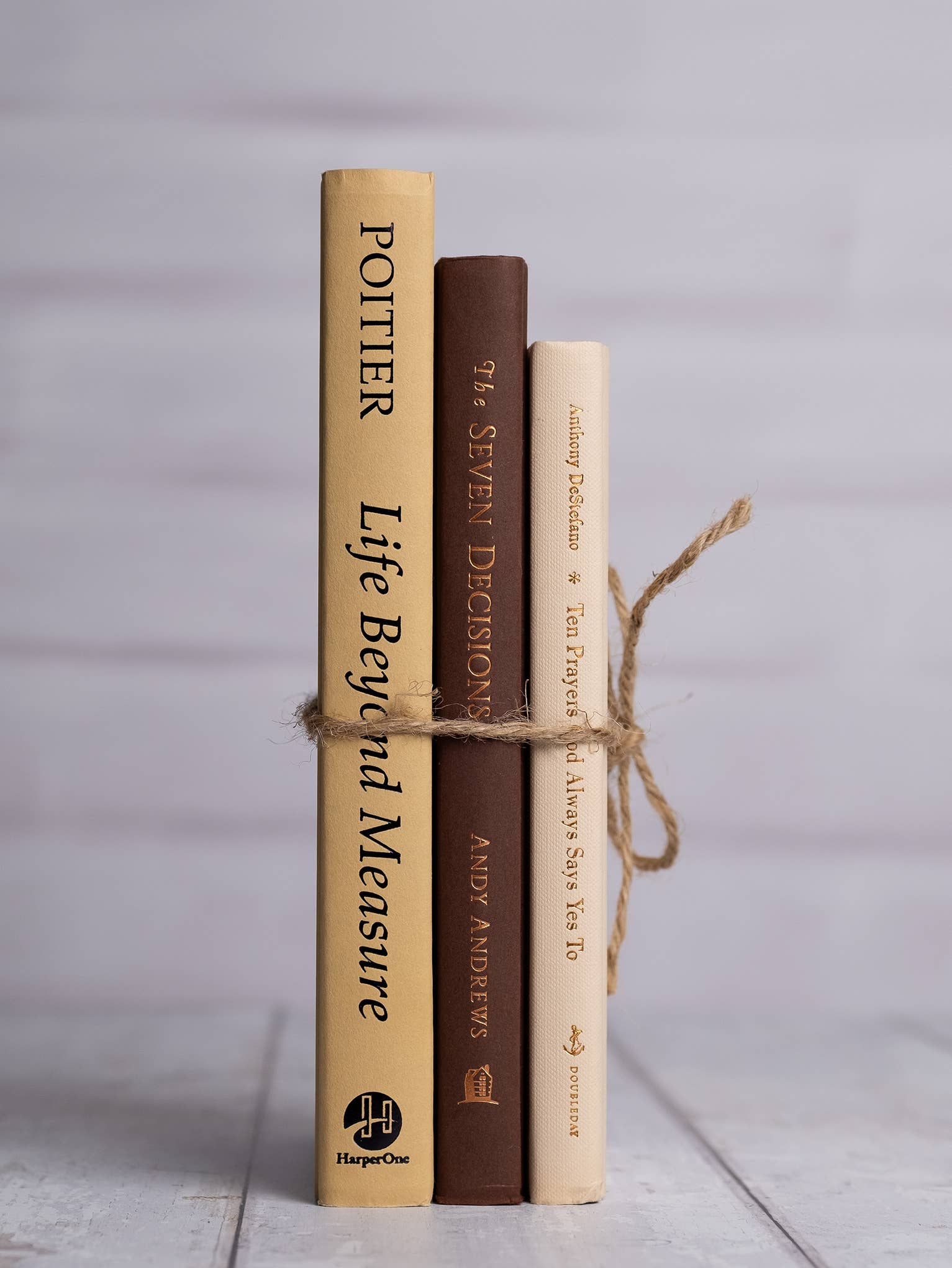 Made Market Co. - Wholesale Decorative Tabletop Object - Decorative Books Decor - Neutrals Set of 3 4