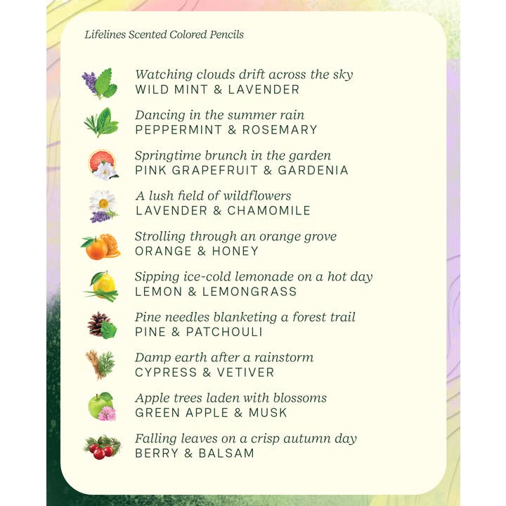 Lifelines - Wholesale Colored Pencil - Lifelines Rub & Sniff™ Scented Colored Pencils - 10-pack2