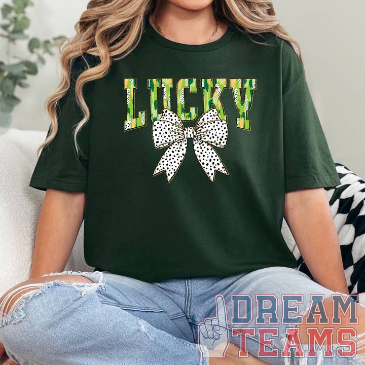 Brushstroke Lucky Tee for wholesale by Daydreamer Designs