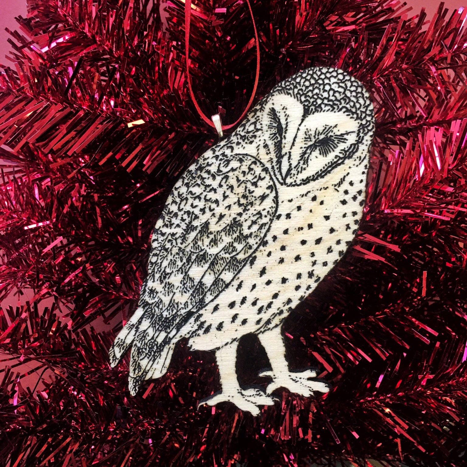 Toad Hill Farm – Ornamento por atacado – Ornamento de pássaro coruja - Imagem antiga Animal - Madeira gravada1