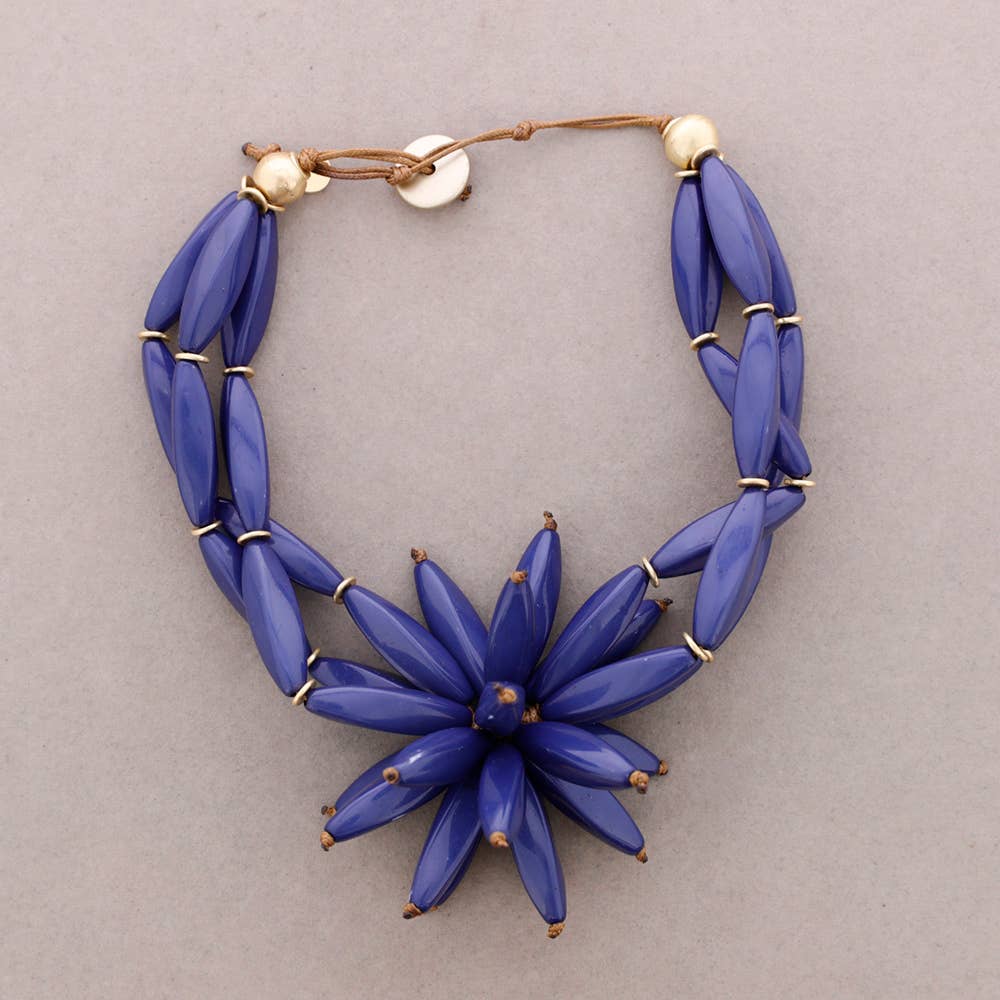 Sonata - Wholesale Snap Jewelry - Triple Choker Beads Resin Flower7