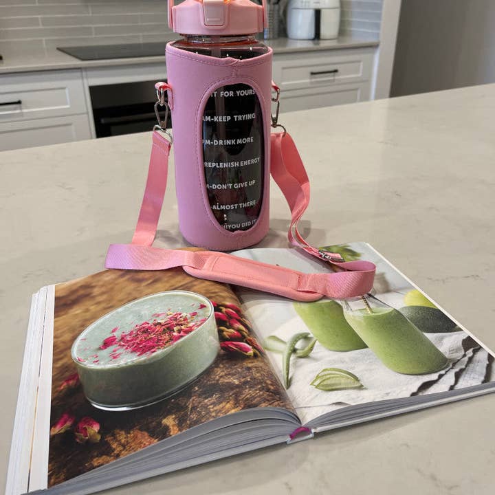 Nakoa The Label - Wholesale Water bottle - Motivational Drink Bottle + Crossbody Bag - 2 Litre - Pink2