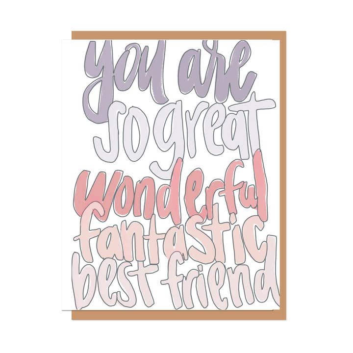 So Great Best Friend Greeting Card for wholesale by Alina Walker Design