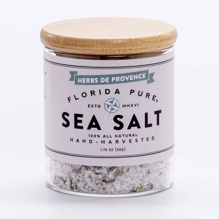 Herbs de Provence Herb-Infused Flavored Sea Salt Flakes for wholesale by Florida Pure Sea Salt