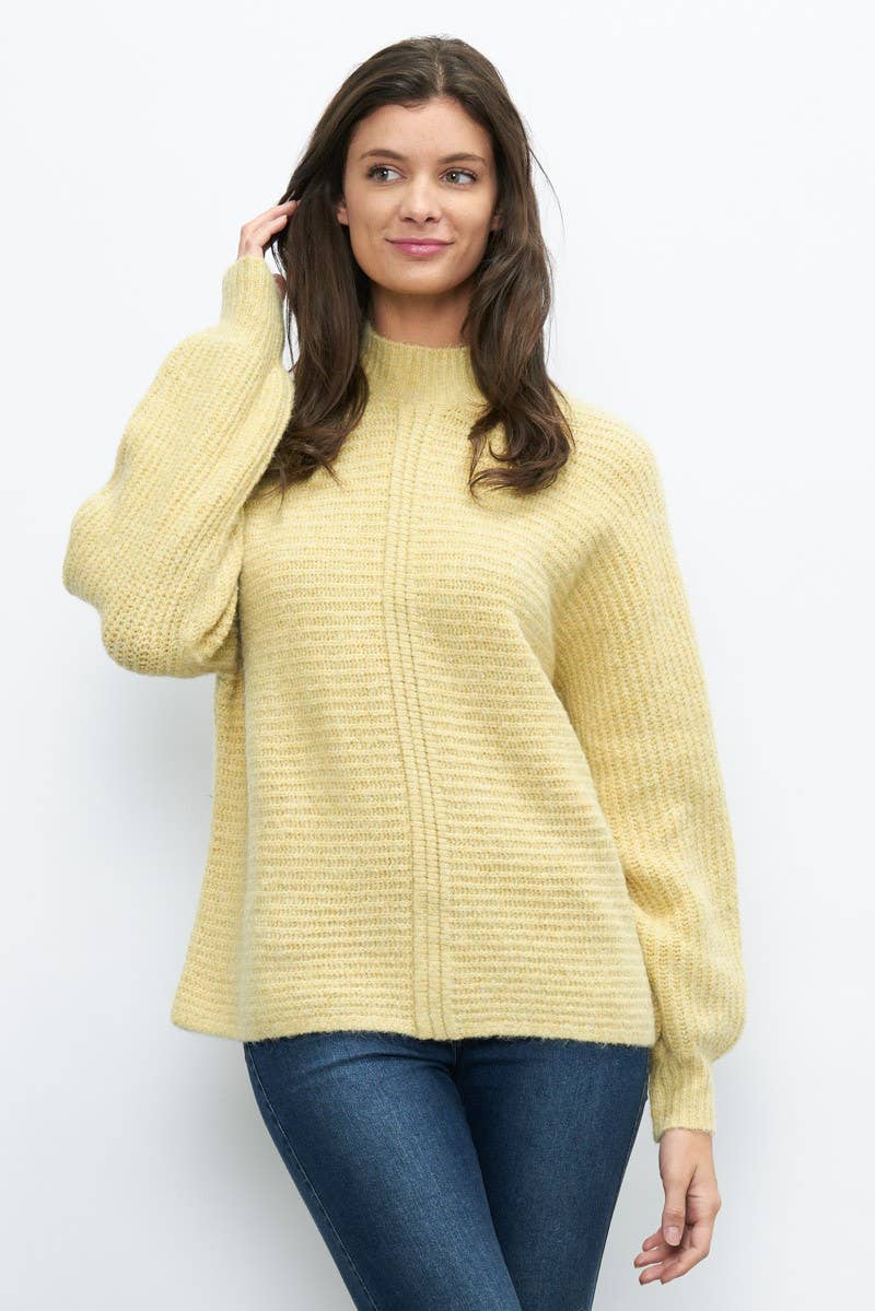 Newbury Kustom - Wholesale Knit Sweater - Women's - 10978 - FRONT SEAM DETAIL MOCKNECK SWEATER10