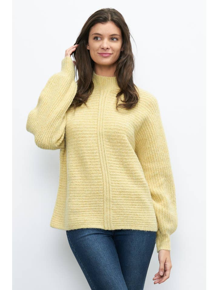 Newbury Kustom - Wholesale Knit Sweater - Women's - 10978 - FRONT SEAM DETAIL MOCKNECK SWEATER10