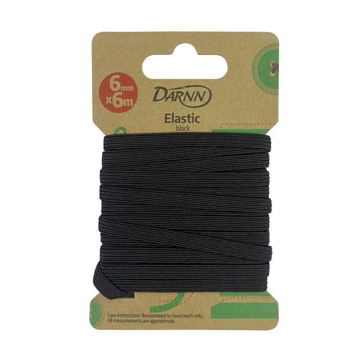 Max-Link Solutions Ltd - Vendita all'ingrosso Attrezzature per lavoretti e fai da te - Elastico Darnn nero (6 mm x 6 metri), fascia piatta estensibile